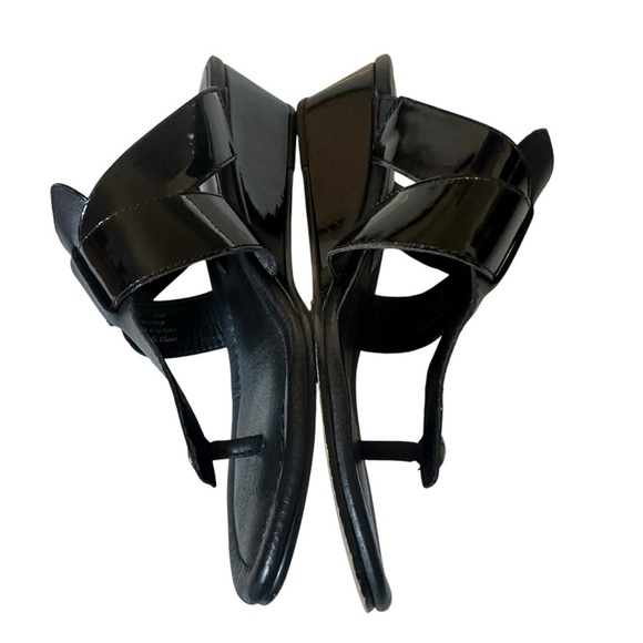 DONALD J PLINER DITO TOE POST MIXED MATERIAL WEDGE SANDALS SIZE 7.5 - Picture 4 of 12